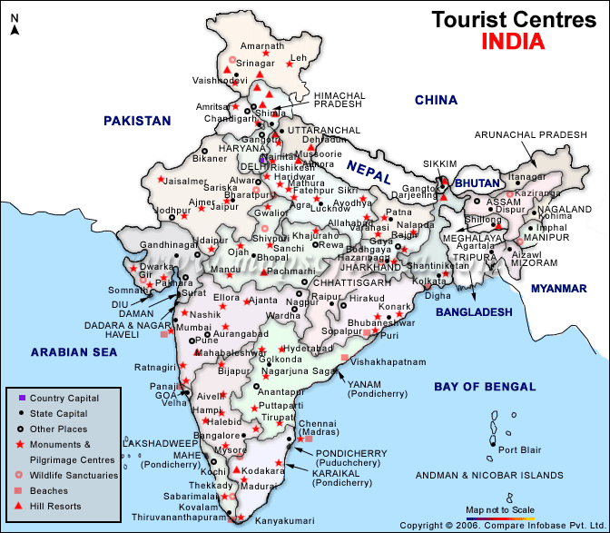 Tourist MAP of India